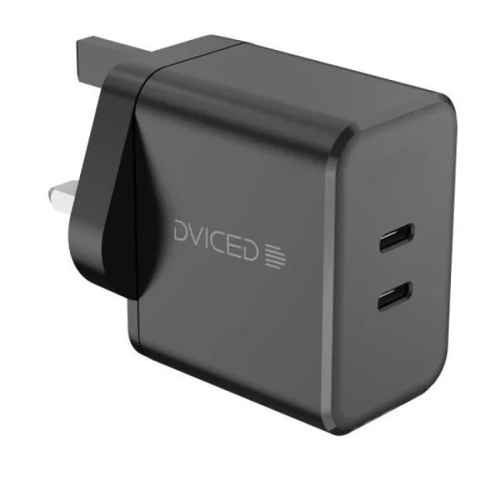 Dviced Wall charger 65W GaN 2 USB-C  UK black